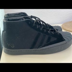 Adidas Y-3 Yohji Pro High Top Sneakers.  Box is a little damaged.